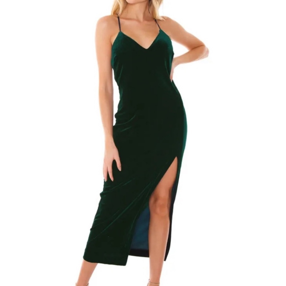 Bardot Midi Dress Forest Green Size XS